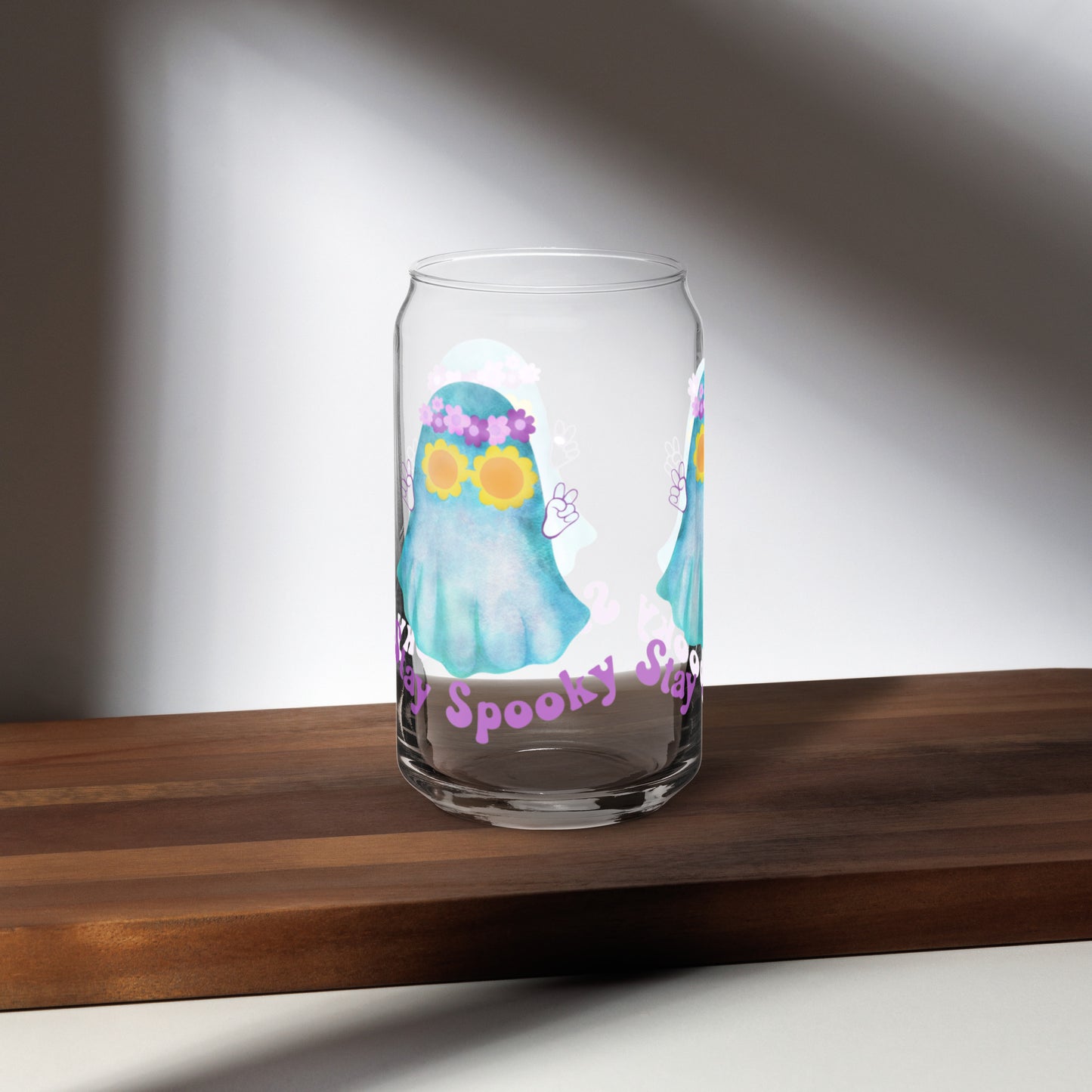 Stay Spooky Hippie Can-shaped glass