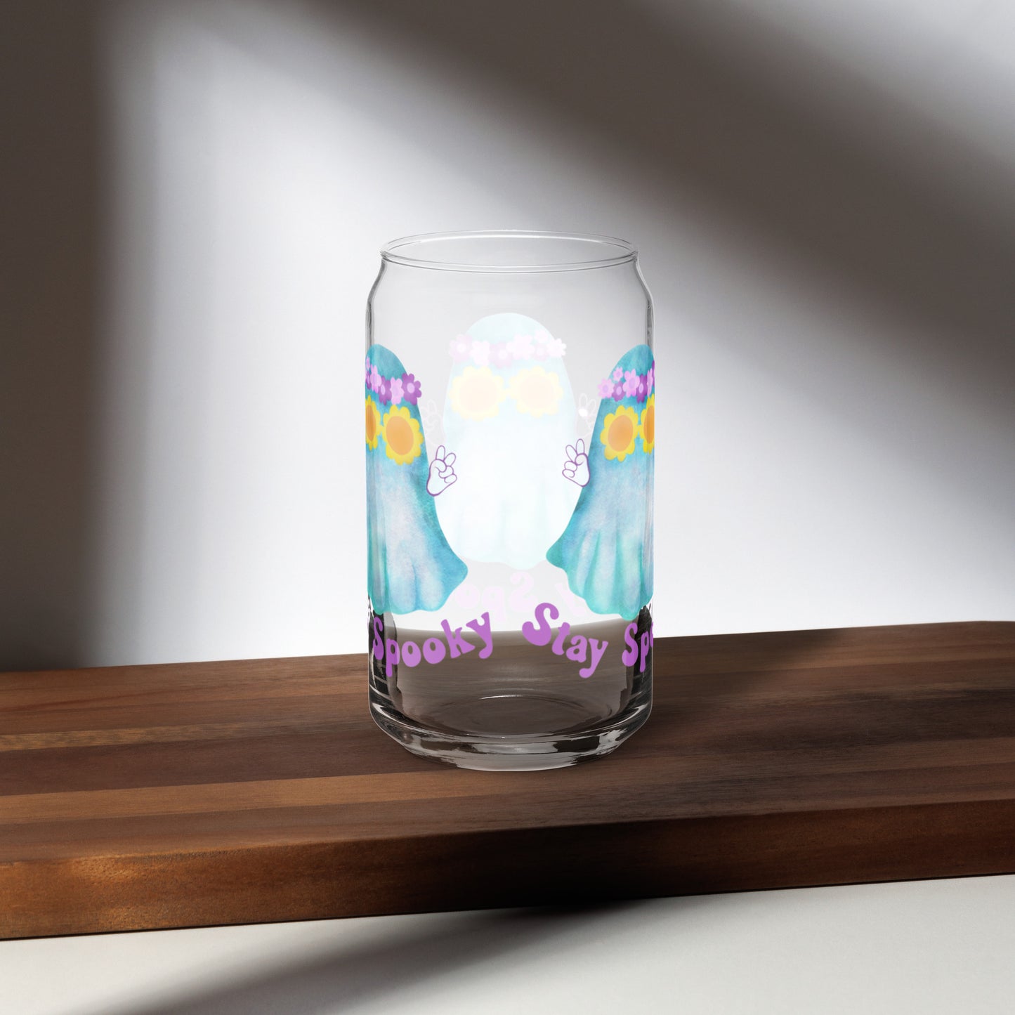 Stay Spooky Hippie Can-shaped glass