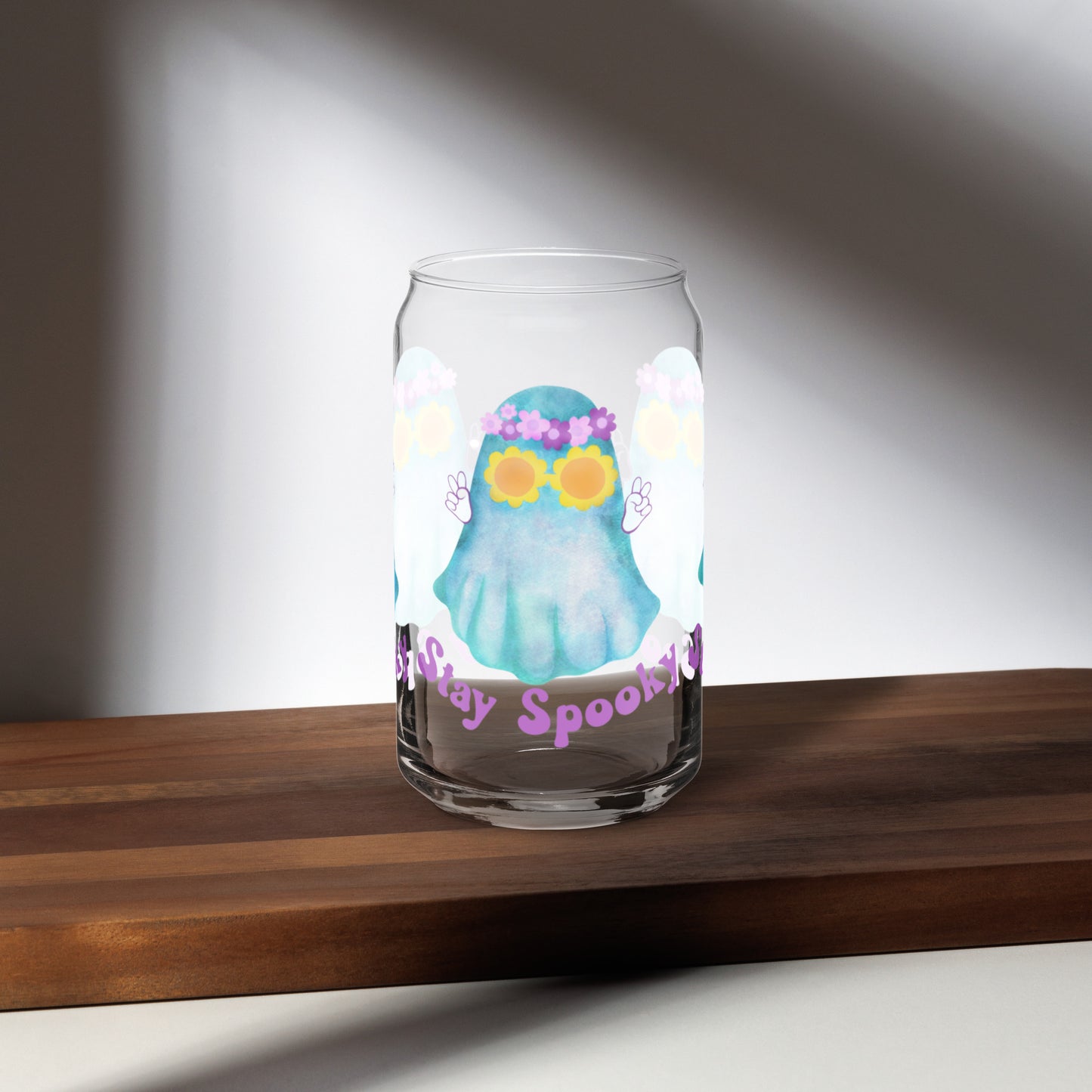 Stay Spooky Hippie Can-shaped glass