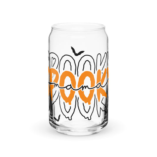 Orange Spooky Mama Can-shaped glass