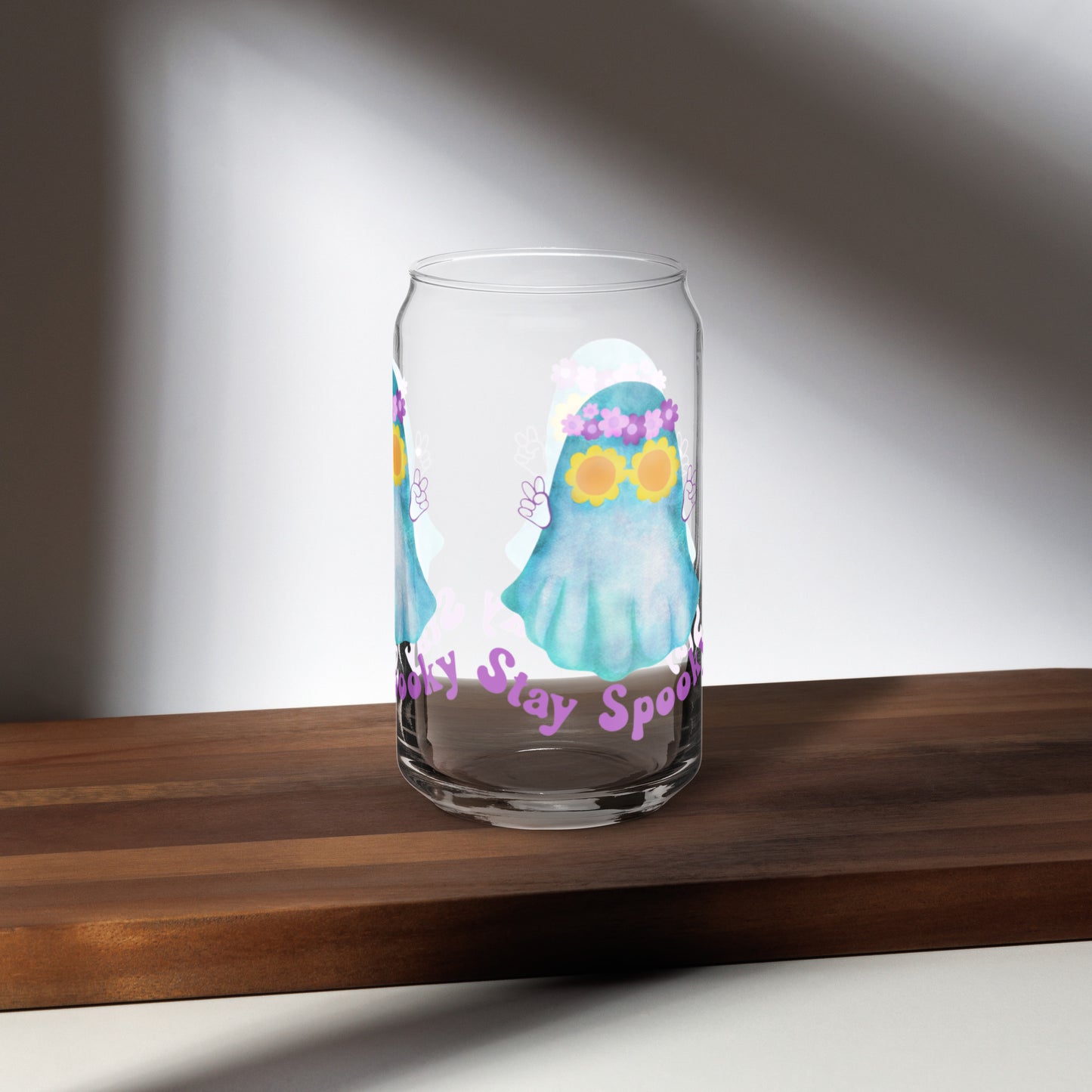 Stay Spooky Hippie Can-shaped glass